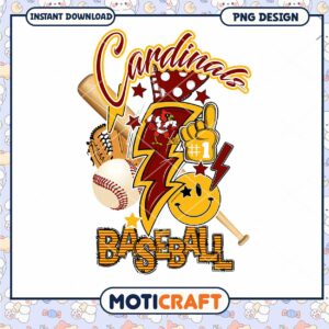 Cardinals Baseball PNG Design for Instant Download Decor