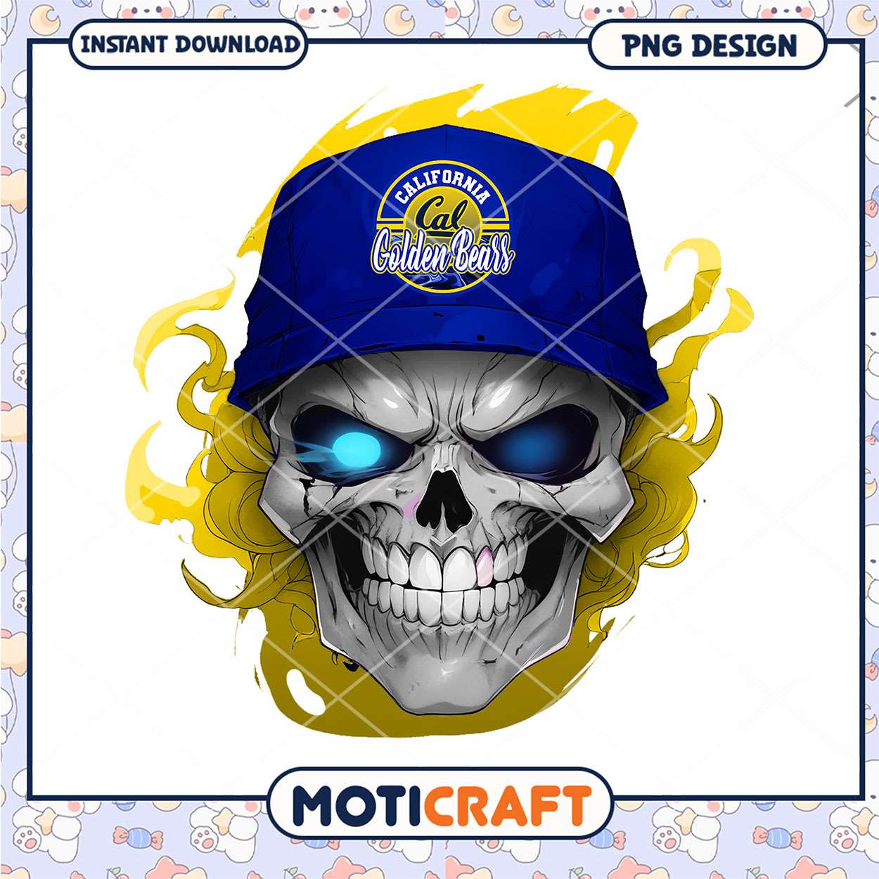 California Golden Bears Skull PNG Design for Fans California Golden Bears Skull PNG Design for Fans