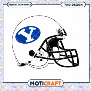 BYU Football Helmet PNG Design for Instant Download