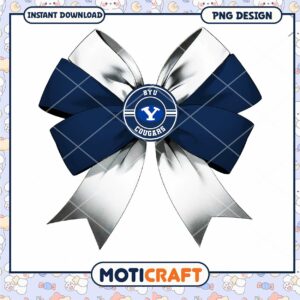BYU Cougars Bow Design PNG Instant Download Graphic
