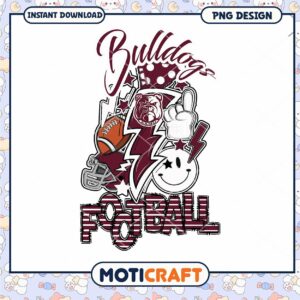 Bulldogs Football PNG Design for Instant Download Free