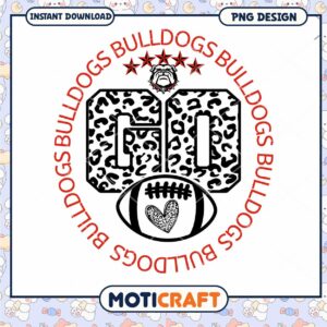 Bulldogs Football Cheer Design PNG Instant Download