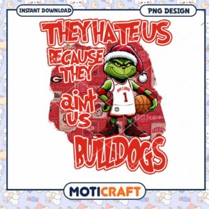Bulldogs Christmas Grinch Basketball PNG Design Download