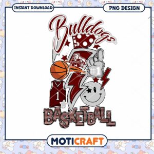 Bulldogs Basketball PNG Design for Instant Download Art