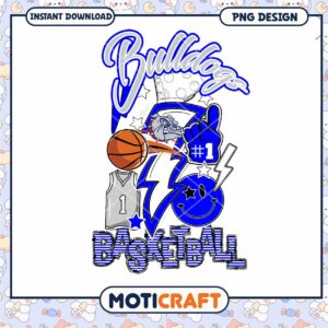 Bulldog Basketball PNG Design for Instant Download