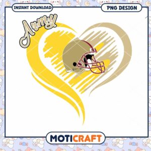 Army Football Heart PNG Design for Instant Download Army Football Heart PNG Design for Instant Download