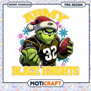 Army Black Knights Grinch Football PNG Design Download