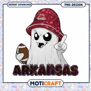 Arkansas Razorbacks Ghost PNG Football Design Download