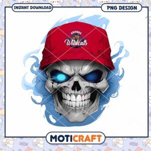 Arizona Wildcats Skull Art Instant Download PNG Design