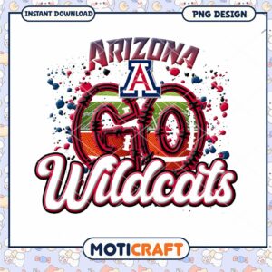 Arizona Wildcats Go School Spirit PNG Design Download