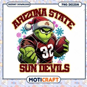 Arizona State Sun Devils Grinch Football PNG Design