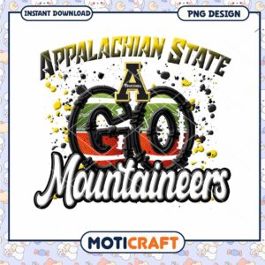 Appalachian State Mountaineers Go Design PNG Download