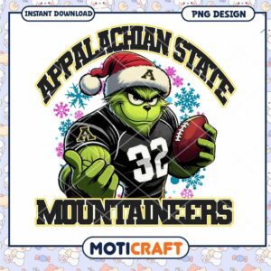 Appalachian State Grinch Football PNG Instant Download