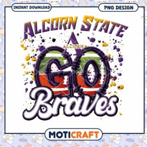 Alcorn State Go Braves PNG Design Instant Download Art