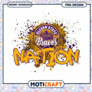 Alcorn State Braves Nation PNG Design Instant Download