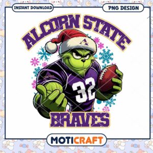 Alcorn State Braves Christmas Football PNG Design Download