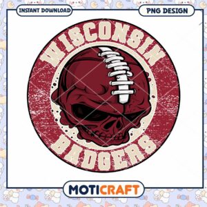 Wisconsin Badgers Skull PNG Design