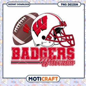 Wisconsin Badgers PNG Football Design