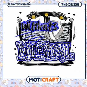 Wildcats Volleyball PNG Design for Instant Download Art