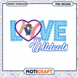 Wildcats Baseball Love PNG Design