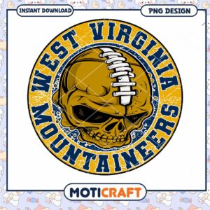 West Virginia Mountaineers Skull PNG
