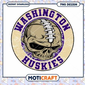 Washington Huskies Skull PNG Design