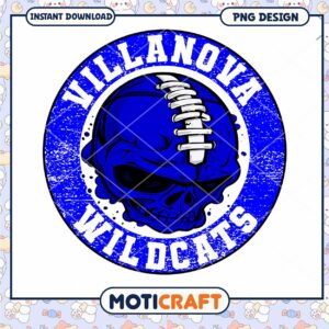 Villanova Wildcats Skull PNG Design