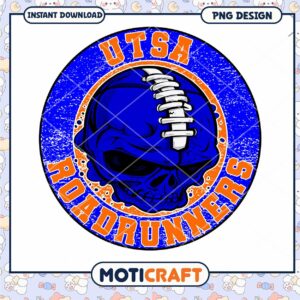 UTSA Roadrunners Skull PNG Design