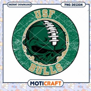 USF Bulls Skull Football PNG Design