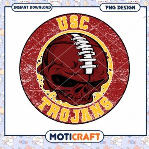 USC Trojans Skull Football PNG Design