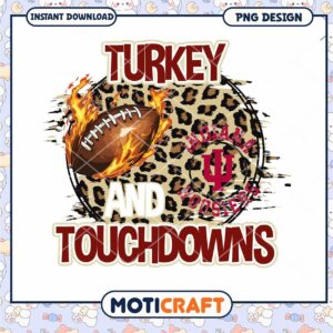 Turkey Touchdowns PNG Football Design