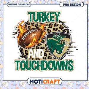 Turkey Touchdowns Football PNG Design