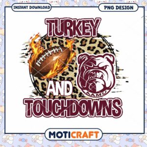 Turkey Touchdowns Football PNG Design for Holidays Fun
