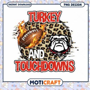 Turkey and Touchdowns PNG Design for Thanksgiving Fun