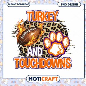 Turkey and Touchdowns PNG Design for Football Fans