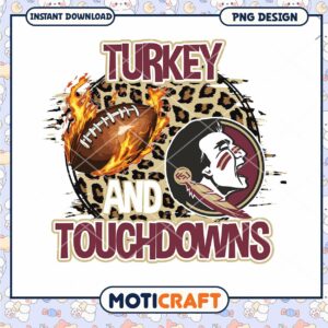 Turkey and Touchdowns Football PNG Design for Fall Fun