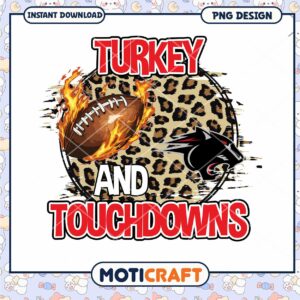 Turkey and Touchdowns Football PNG Design for Thanksgiving