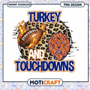 Turkey and Touchdowns Football PNG Design for Download