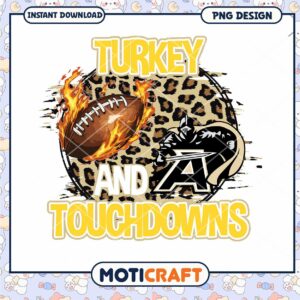 Turkey and Touchdowns Football PNG Design Download Gift