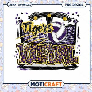 Tigers Volleyball PNG Design for Instant Download Print