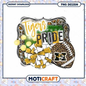 Tigers Pride Football PNG Design for Instant Download