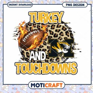 Thanksgiving Football and Touchdowns PNG Design Download