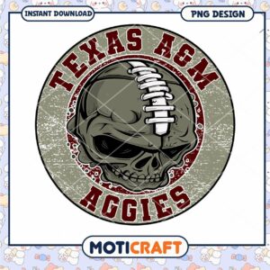 Texas A&M Skull Football PNG Design