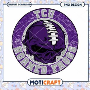 TCU Horned Frogs Skull PNG Design