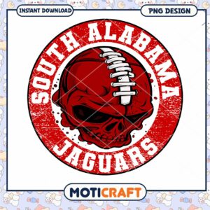 South Alabama Jaguars Skull PNG