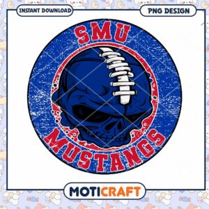 SMU Mustangs Skull Football PNG