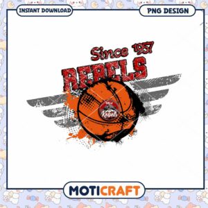 Rebels Basketball PNG Design 1957