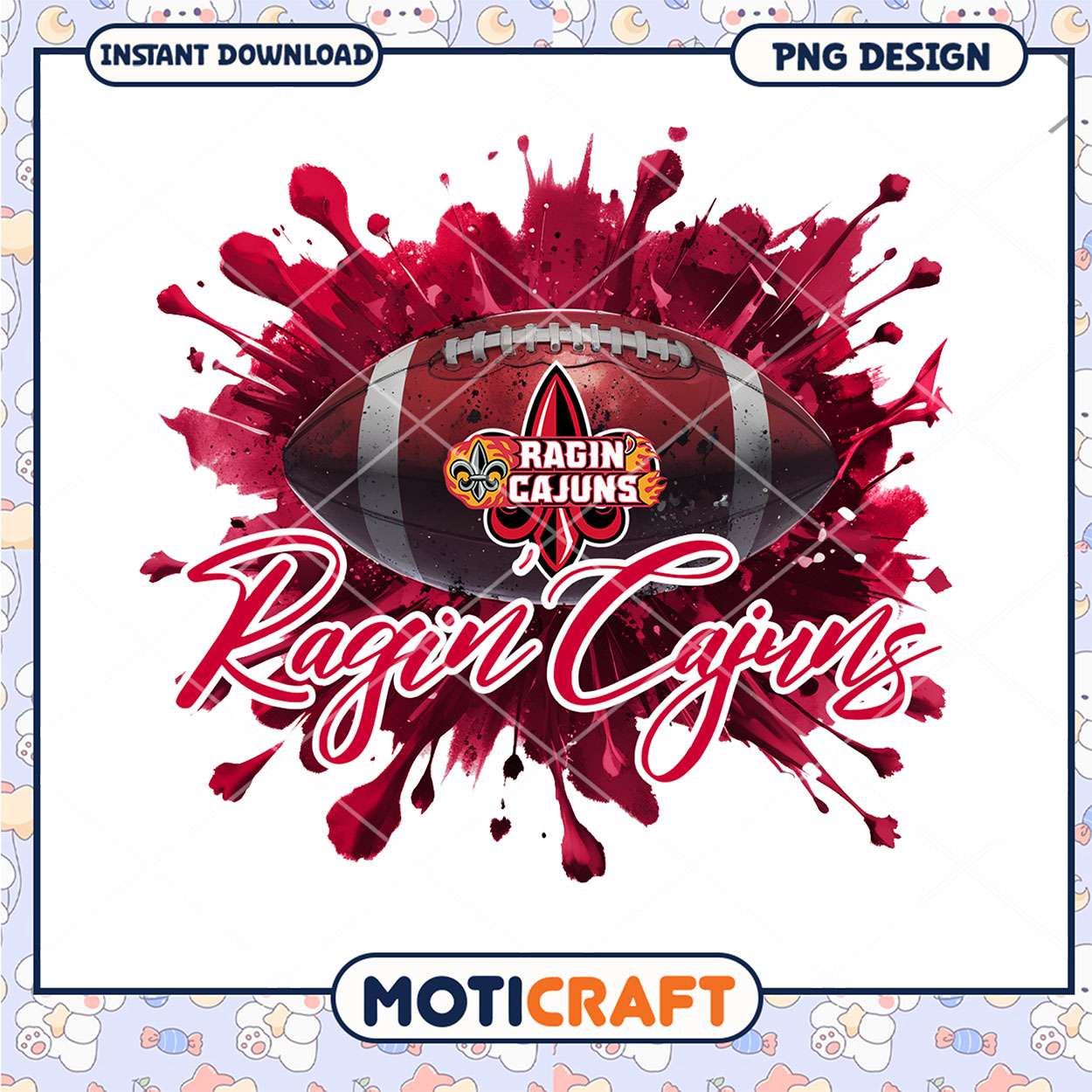 Ragin Cajuns Football PNG Design Ragin Cajuns Football PNG Design