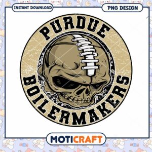 Purdue Boilermakers Skull PNG Design
