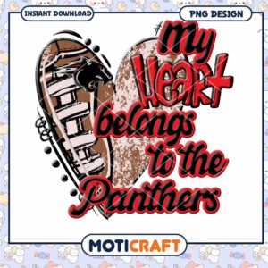 Panthers Heart PNG Sublimation Design